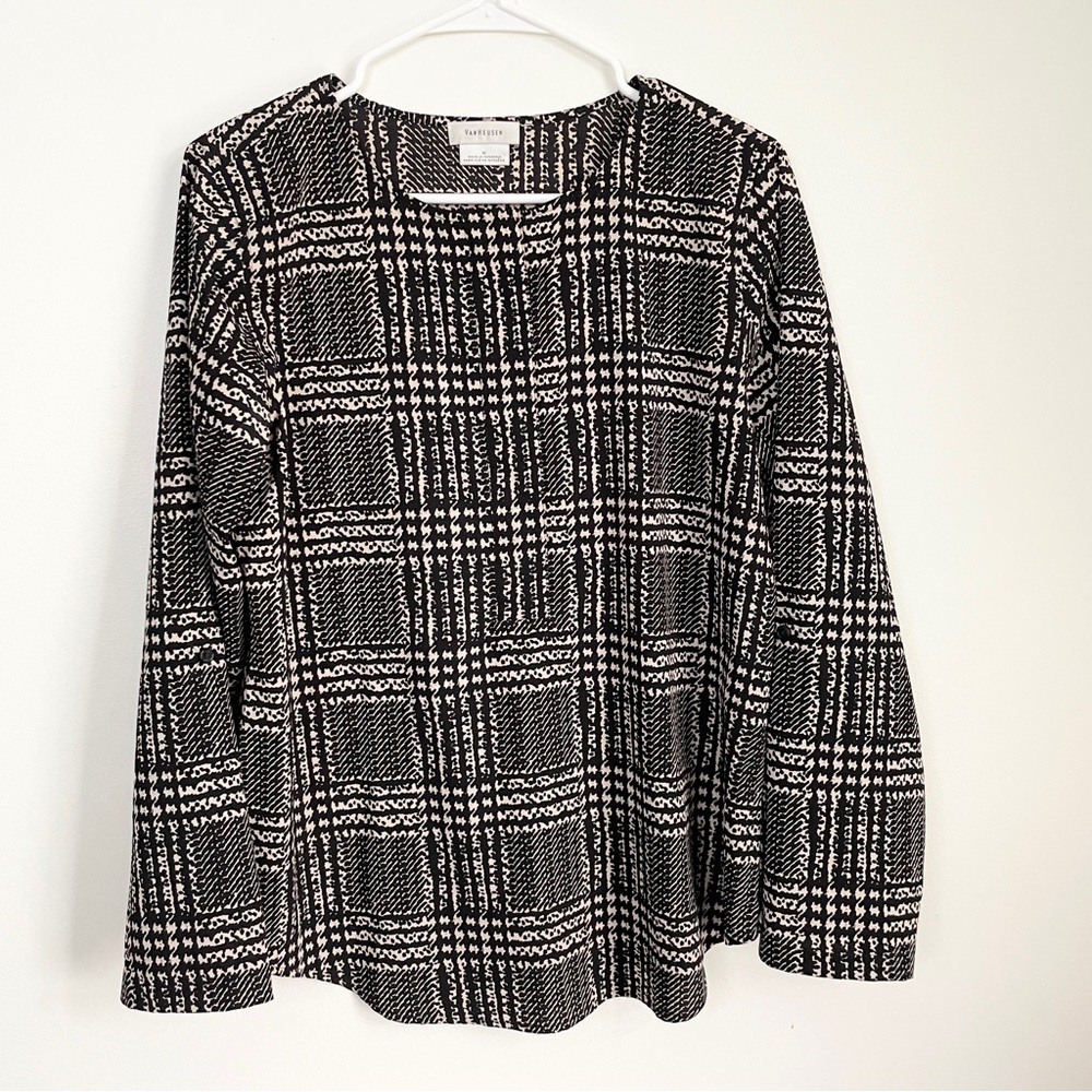 Van Heusen Monochrome Checkered Blouse